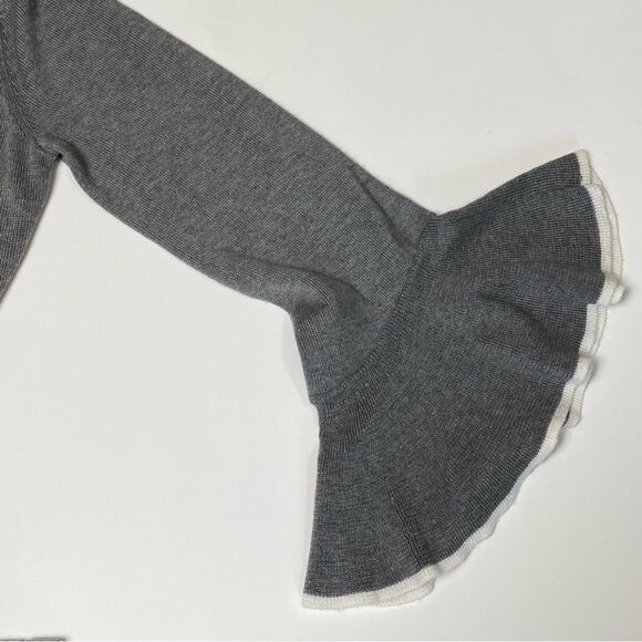 Calvin Klein Gray Long Bell Sleeve Career Wear Knee Length Sweater Dress Size L - Picture 5 of 14